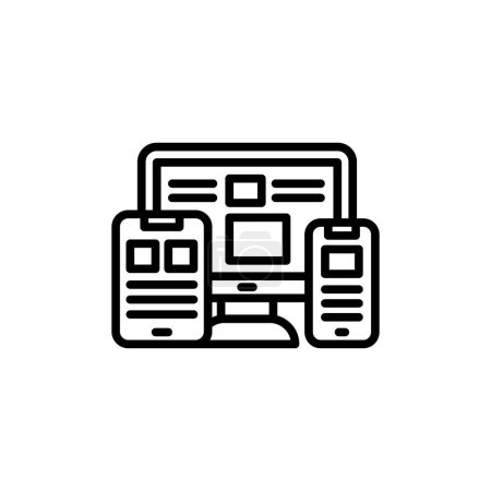 Ilustración de Responsive Web Design icono en el vector. Logotipo - Imagen libre de derechos
