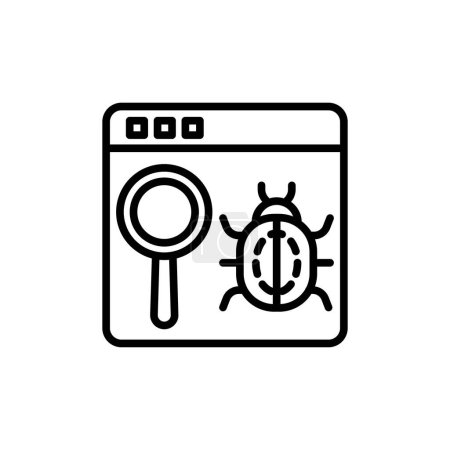 Téléchargez les illustrations : Bug Finding icon in vector. Logotype - en licence libre de droit