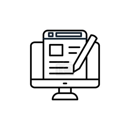 Illustration for Blogging icon in vector. Logotype - Royalty Free Image