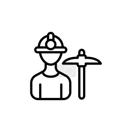 Illustration for Miner icon in vector. Logotype - Royalty Free Image