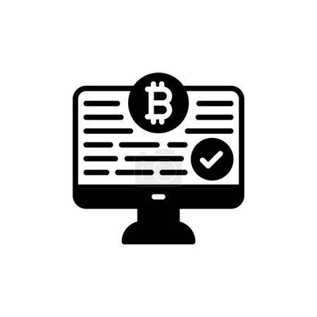 Ilustración de Bitcoin icono aceptado en el vector. Logotipo - Imagen libre de derechos