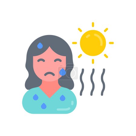 Ilustración de Icono de golpe de calor en el vector. Logotipo - Imagen libre de derechos