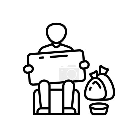 Ilustración de Icono de la falta de vivienda en vector. Logotipo - Imagen libre de derechos