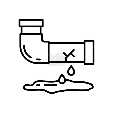 Illustration for Broken Pipes icon in vector. Logotype - Royalty Free Image