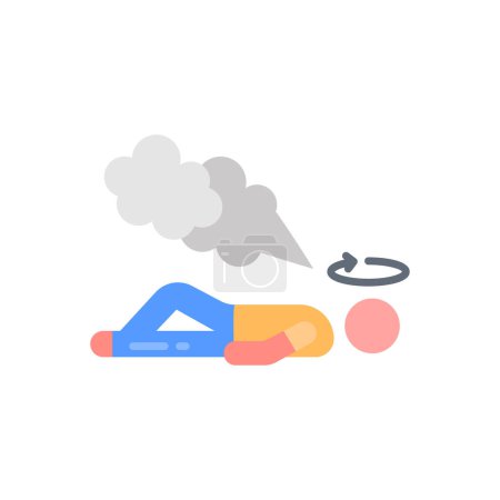 Illustration for Carbon Monoxide Poisoning icon in vector. Logotype - Royalty Free Image