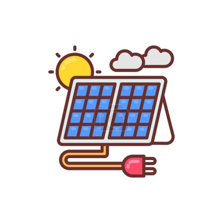 Ilustración de Icono fotovoltaico en vector. Logotipo - Imagen libre de derechos