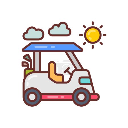 Solar Golf Cart Symbol im Vektor. Logotyp