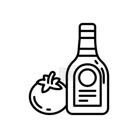 Illustration for Ketchup icon in vector. Logotype - Royalty Free Image