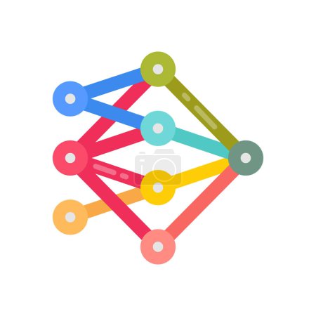 Ilustración de Icono de red neuronal en vector. Logotipo - Imagen libre de derechos