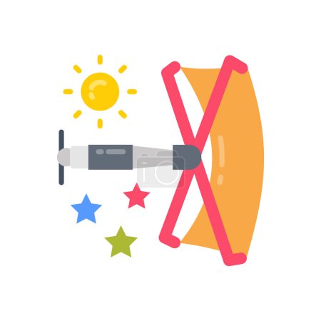 Ilustración de Icono de vela solar en vector. Logotipo - Imagen libre de derechos