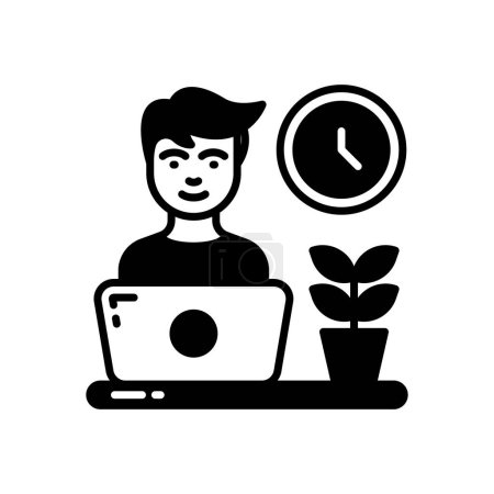 Illustration for Flexible Working Hours icon in vector. Logotype - Royalty Free Image