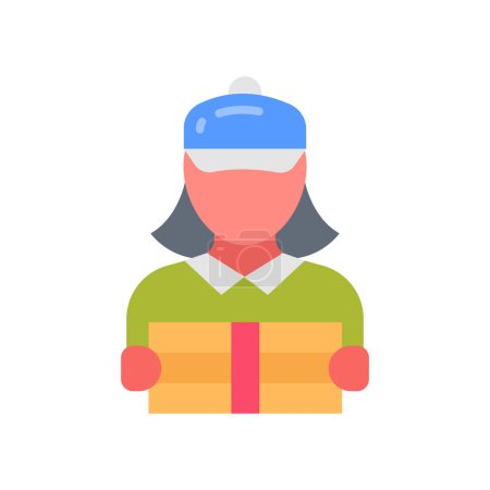 Illustration for Delivery Woman icon in vector. Logotype - Royalty Free Image