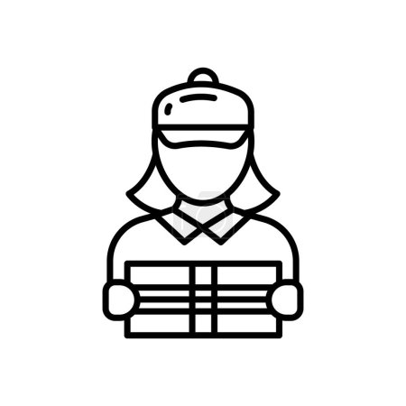 Ilustración de Entrega Mujer icono en el vector. Logotipo - Imagen libre de derechos