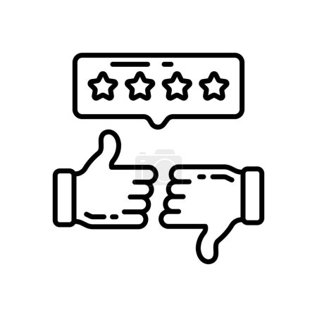 Illustration for Review icon in vector. Logotype - Royalty Free Image
