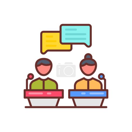 Illustration for Debate icon in vector. Logotype - Royalty Free Image