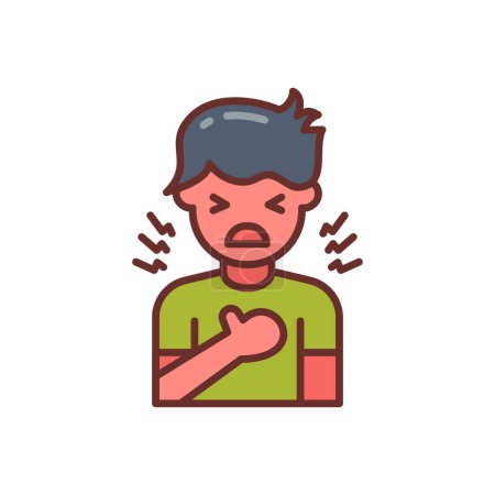 Illustration for Chest Pain icon in vector. Logotype - Royalty Free Image