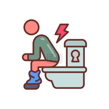 Téléchargez les illustrations : Icône de diarrhée en vecteur. Logotype - en licence libre de droit