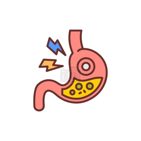 Illustration for Stomach Disease icon in vector. Logotype - Royalty Free Image