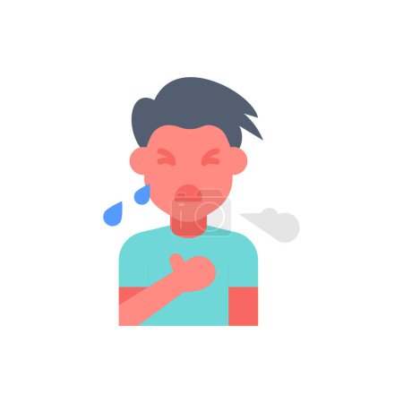 Illustration for Breath Shortness icon in vector. Logotype - Royalty Free Image