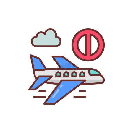 Ilustración de Evitar Viajar icono en el vector. Logotipo - Imagen libre de derechos