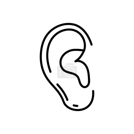 Illustration for Ear icon in vector. Logotype - Royalty Free Image