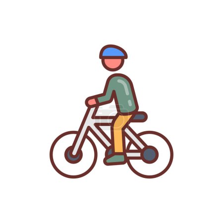 Ilustración de Icono de ciclismo en vector. Logotipo - Imagen libre de derechos