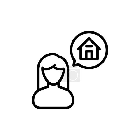 Illustration for Dream House icon in vector. Logotype - Royalty Free Image