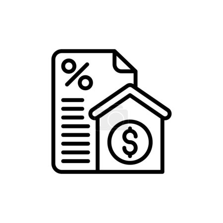Illustration for Property Taxes icon in vector. Logotype - Royalty Free Image