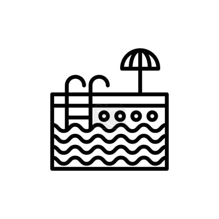 Illustration for Swimming Pool icon in vector. Logotype - Royalty Free Image
