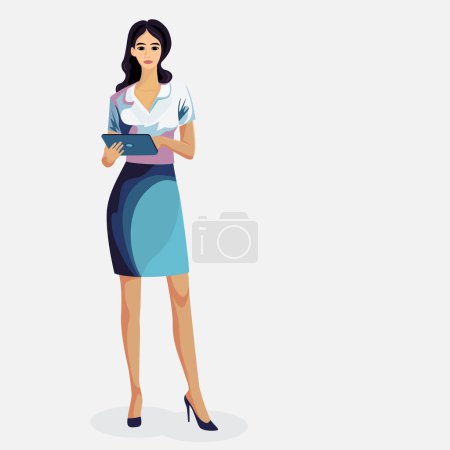 Téléchargez les photos : Illustration vectorielle du caractère de femme d'affaires.Leadership et succès, Exécutif et professionnel, Concept d'affaires et de marché. - en image libre de droit