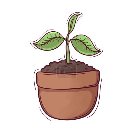Ilustración de Lindo mano dibujado plantas recién nacidas - Imagen libre de derechos