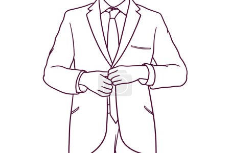 Illustration for Hand drawn businessman dressing up illustration - Royalty Free Image