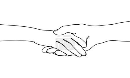 Illustration for Minimal line art handshake illustration - Royalty Free Image