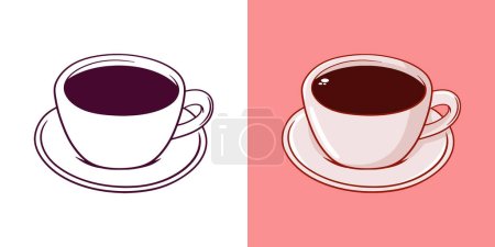 Ilustración de Taza de café garabato ilustración vector dibujado a mano - Imagen libre de derechos