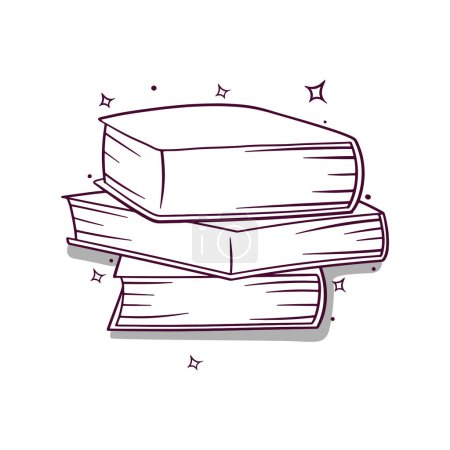 Illustration for Hand drawn stack of books vector illustration - Royalty Free Image