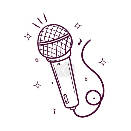 Illustration for Microphone. Hand Drawn Vector Illustration - Royalty Free Image