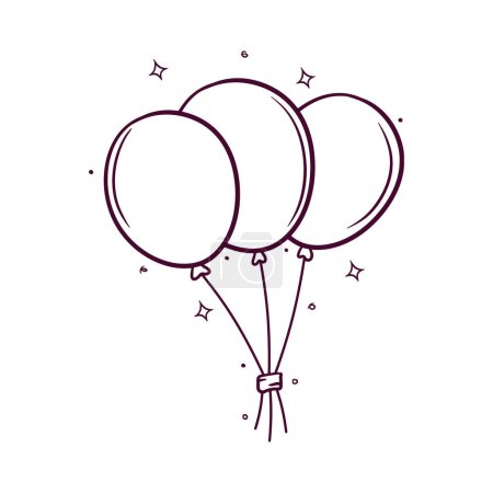 Illustration for Balloon. Hand Drawn Vector Illustration - Royalty Free Image
