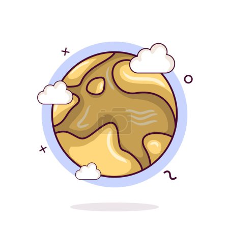 Illustration for Apocalyptic Dying Earth Landscape Icon. Cute Vector Illustration - Royalty Free Image