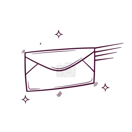 Illustration for Mail letter. hand drawn icon. hand drawn vector illustration - Royalty Free Image