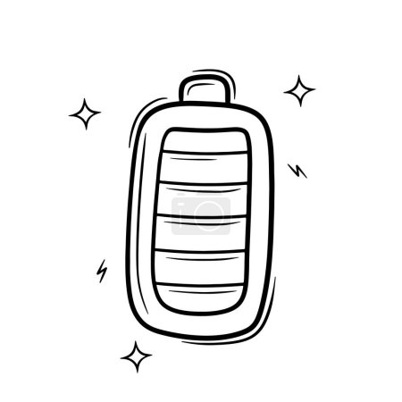 Illustration for Hand Drawn Charged Battery.  Doodle Vector Sketch Illustration - Royalty Free Image