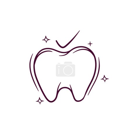 Illustration for Hand Drawn Healthy Tooth. Doodle Vector Sketch Illustration - Royalty Free Image