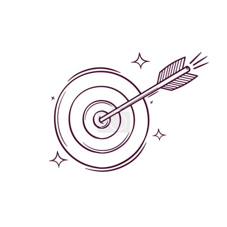 Illustration for Hand Drawn Arrow Target. Doodle Vector Sketch Illustration - Royalty Free Image