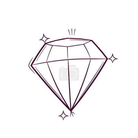 Ilustración de Diamante dibujado a mano. Doodle Vector Sketch Ilustración - Imagen libre de derechos