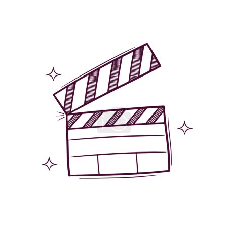 Illustration for Hand Drawn Movie Clipboard. Doodle Vector Sketch Illustration - Royalty Free Image