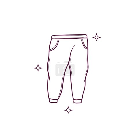 Ilustración de Pantalones de trotador dibujados a mano. Doodle Vector Sketch Ilustración - Imagen libre de derechos