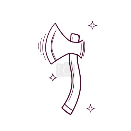 Illustration for Hand Drawn Axe. Doodle Vector Sketch Illustration - Royalty Free Image
