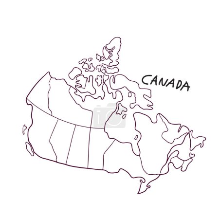 Illustration for Hand Drawn Doodle Map Of Canada - Royalty Free Image