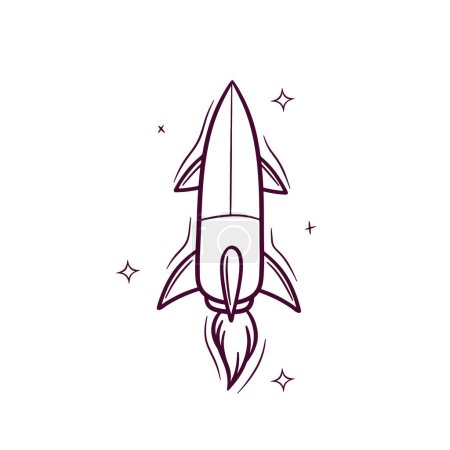 Illustration for Hand Drawn Rocket. Doodle Vector Sketch Illustration - Royalty Free Image