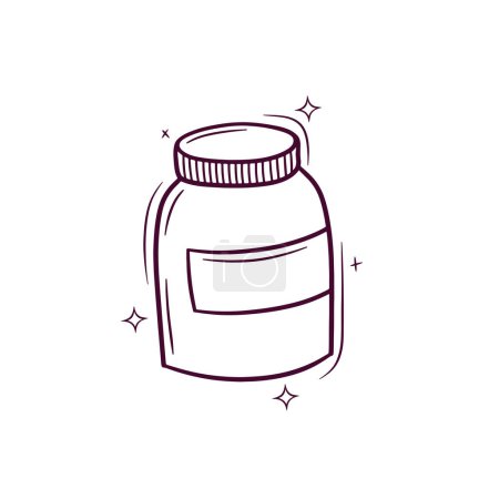 Illustration for Hand Drawn Bottle Jar. Doodle Vector Sketch Illustration - Royalty Free Image