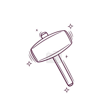 Illustration for Hand Drawn Sledge Hammer. Doodle Vector Sketch Illustration - Royalty Free Image